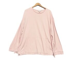 J. Jill Top Womens Plus Size 2X Pure Jill Kangaroo Pocket 100% Cotton Casual Top